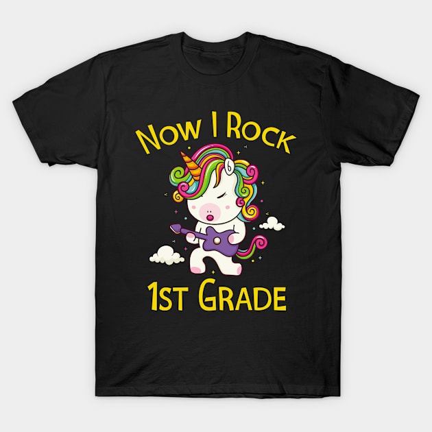 1st Grade Unicorn School T-Shirt by Foxxy Merch